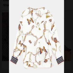 Zara Butterfly Chain Print Blouse